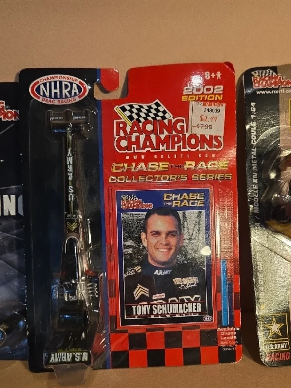 Lot Of 3 NHRA Pro Series & U.S. Army Drag Racing Die-Cast Cars - Gold and Black